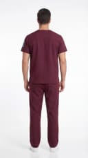 Scrub hospitalar vinho - vista traseira